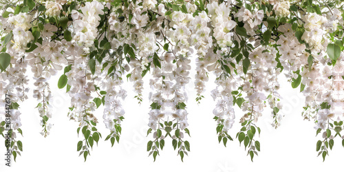 Fototapeta Naklejka Na Ścianę i Meble -  PNG White flowers outdoor pattern nature