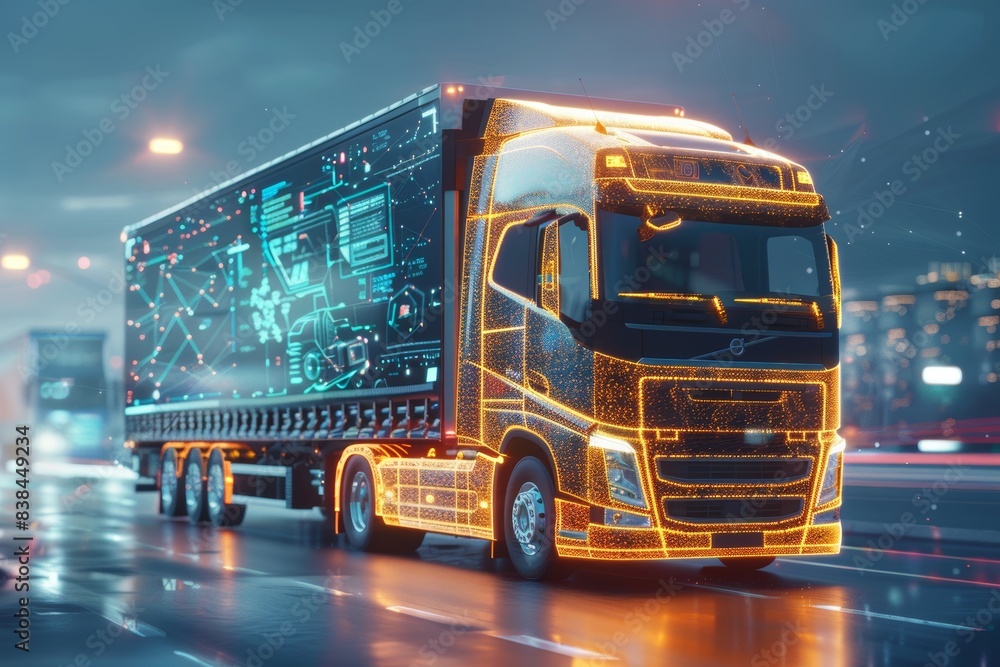 3D Visualization of Smart Truck Equipped with IoT Technology for Enhanced Delivery Efficiency and Safety 3D Visualization of Smart Truck Equipped with IoT Technology for Enhanced Delivery Efficiency and Safety
