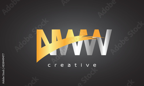 NWW Creative letter logo Desing with cutted letter photo