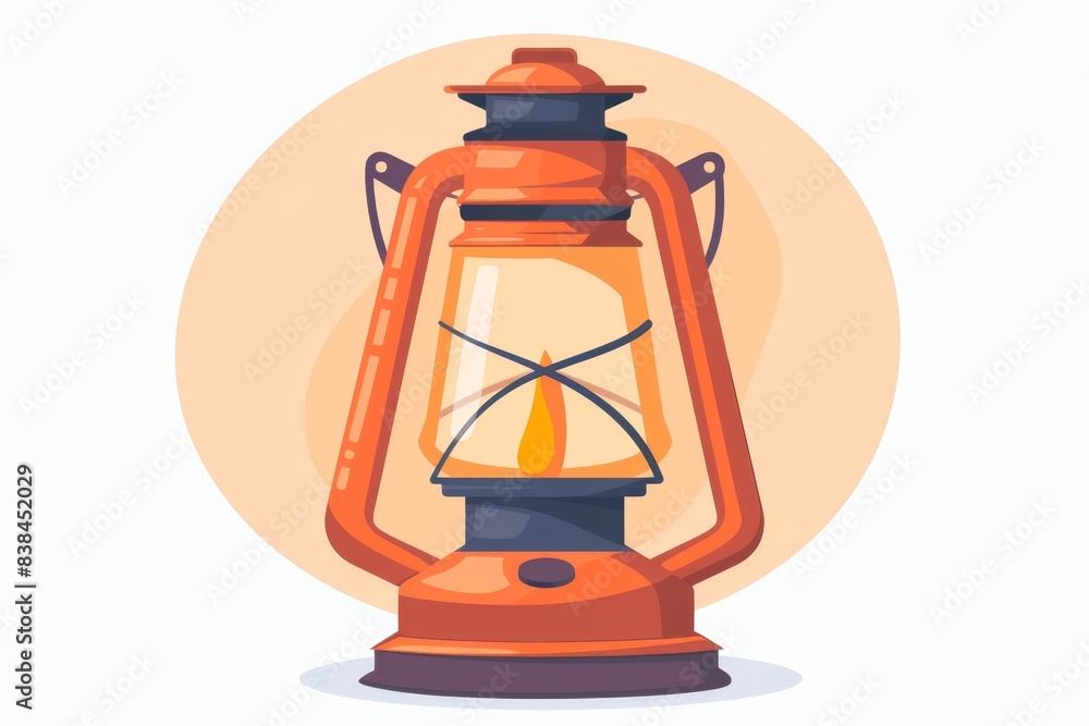 Minimalistic Vector style Illustration of a Camping Lantern with Clean Design Minimalistic Vector style Illustration of a Camping Lantern with Clean Design