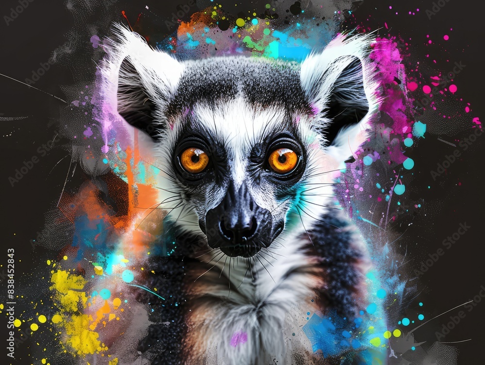 Fototapeta premium lemur on a tree