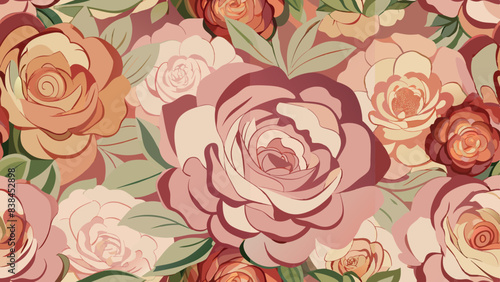 seamless pattern with roses © Ali