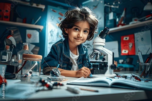 Wallpaper Mural Intriguing Illustration of Entomologist Studying Insect Specimen with Tools Torontodigital.ca