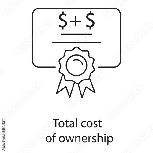 Total Cost of Ownership Icon. Vector Icon Design