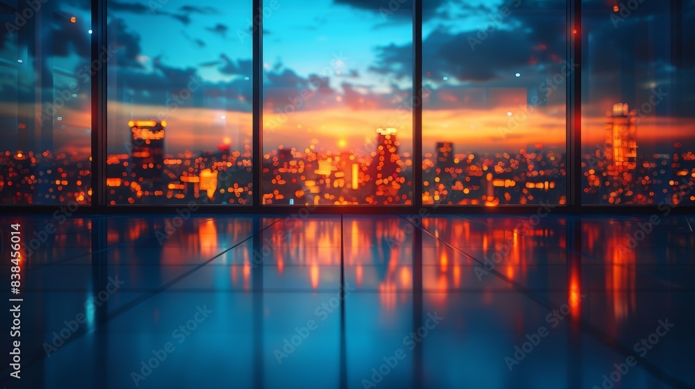 Modern City Office Building with Glass Wall Generative AI Modern City Office Building with Glass Wall Generative AI