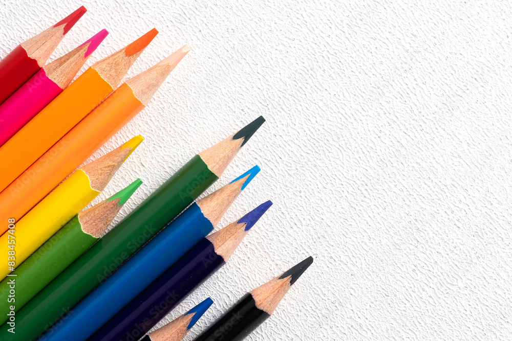 Set of colored pencils white background. Set of colored pencils white background.