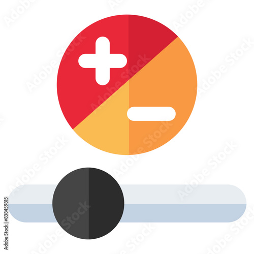 A flat design icon of brightness control 