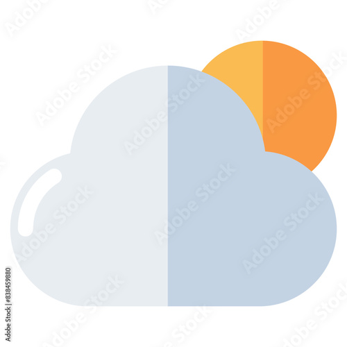 A unique design icon of partly cloudy day 