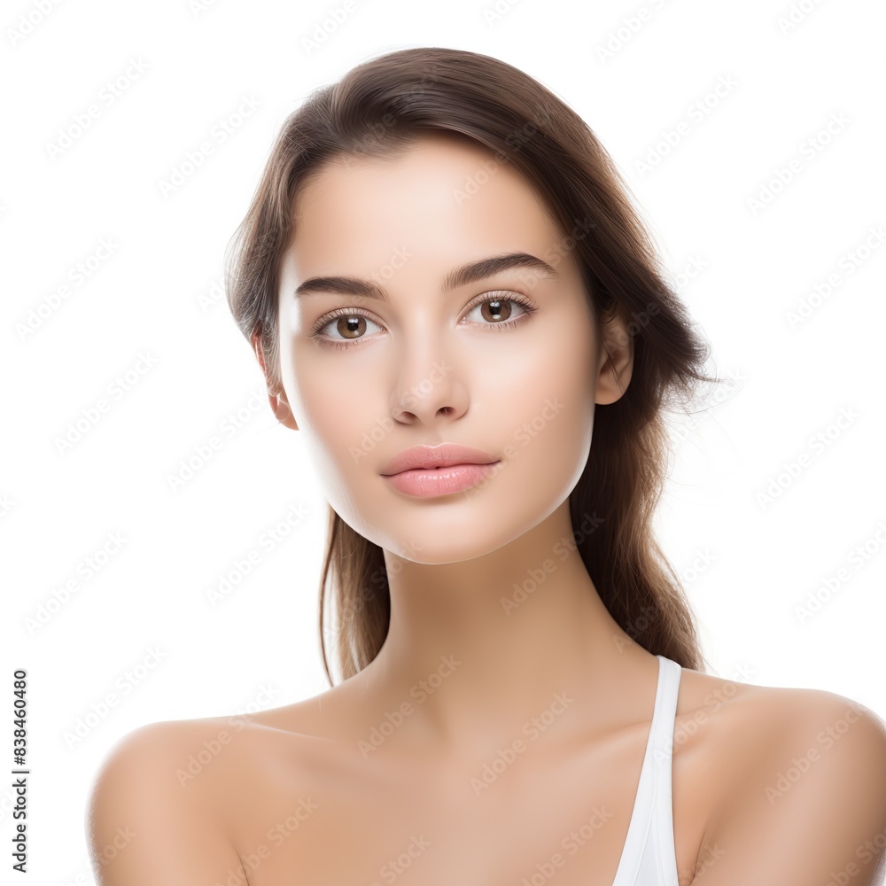 photostock Portrait of a beautiful young woman bright skin on studio background photostock Portrait of a beautiful young woman bright skin on studio background