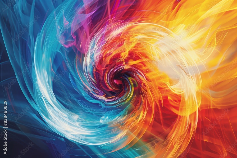 Dynamic Abstract Representation of Energy and Motion in Olympic Volleyball Match - Vibrant Swirling Lines Dynamic Abstract Representation of Energy and Motion in Olympic Volleyball Match - Vibrant Swirling Lines
