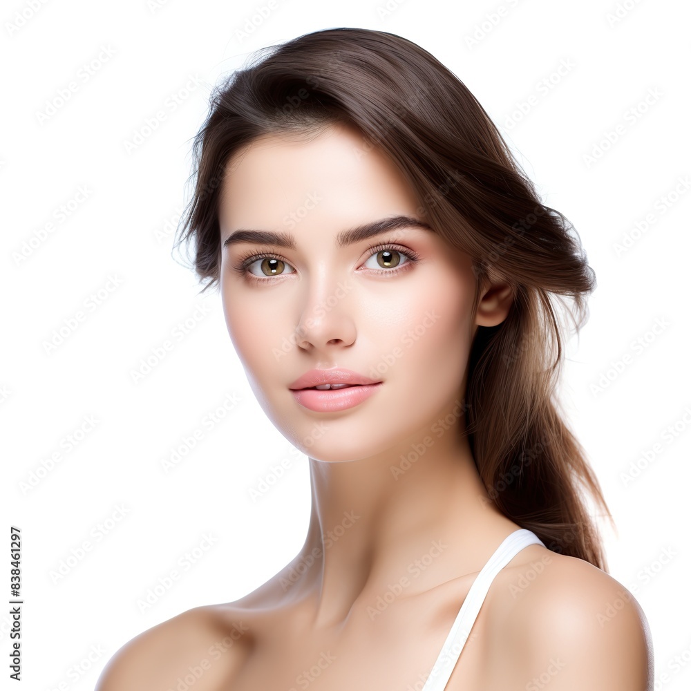 photostock Portrait of a beautiful young woman bright skin on studio background photostock Portrait of a beautiful young woman bright skin on studio background