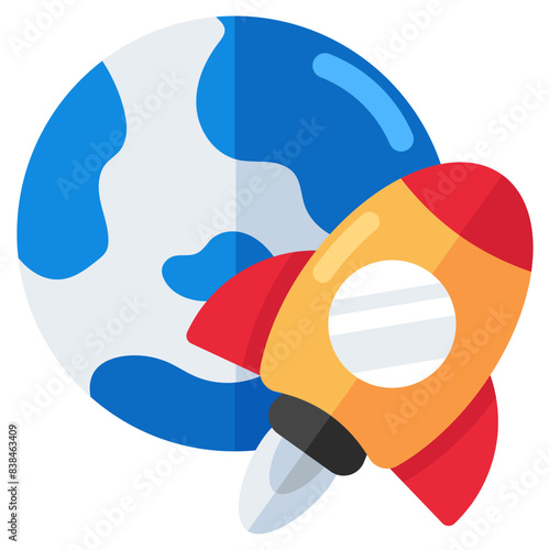 An icon design of global startup