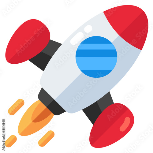 Conceptual flat design icon of launch