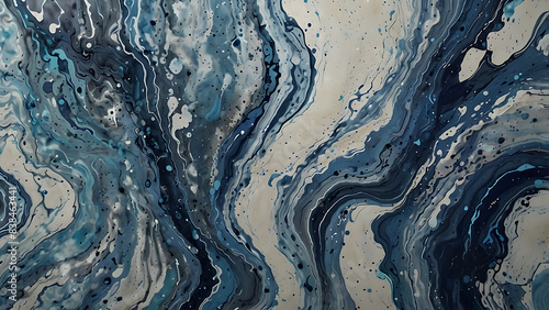 Blue and White Marbled Texture - Serene Elegance in Harmony