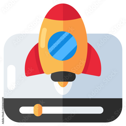Conceptual flat design icon of launch