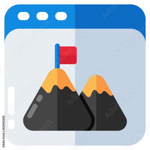 Conceptual flat design icon of mission accomplished