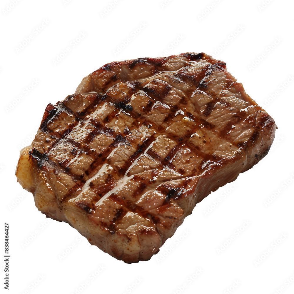 A perfectly grilled steak with visible grill marks. The steak is cooked to a medium-rare doneness, transparent background png A perfectly grilled steak with visible grill marks. The steak is cooked to a medium-rare doneness, transparent background png