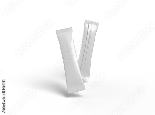 Wallpaper Mural 3d rendering of a glossy sachet packaging stick for your product on a transparent background Torontodigital.ca