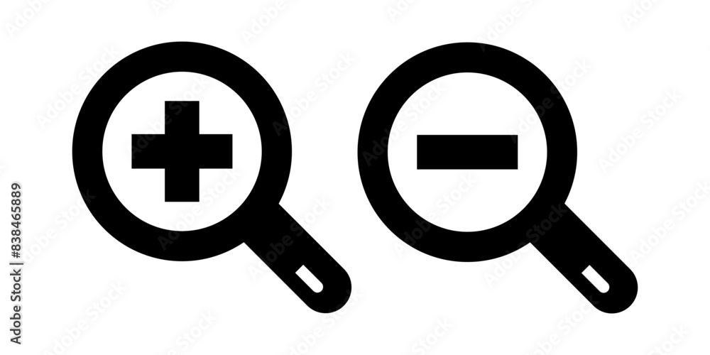 Fototapeta premium Zoom in zoom out icon symbol sign vector illustration design