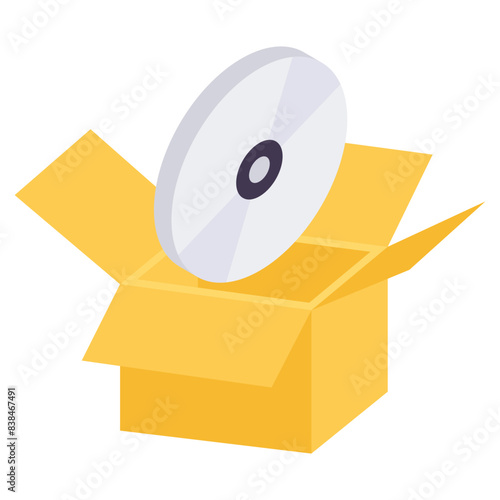 A colored design icon of cd