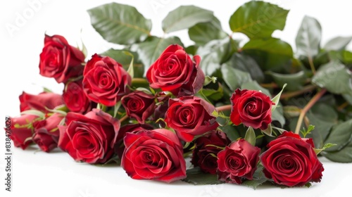 A bunch of red roses are sitting on a table  AI