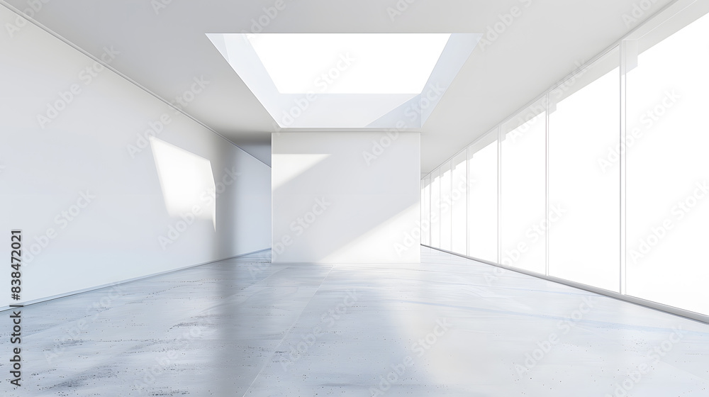 Empty modern white room interior with lights and shadows of window mock up
Empty modern white room interior with lights and shadows of window mock up