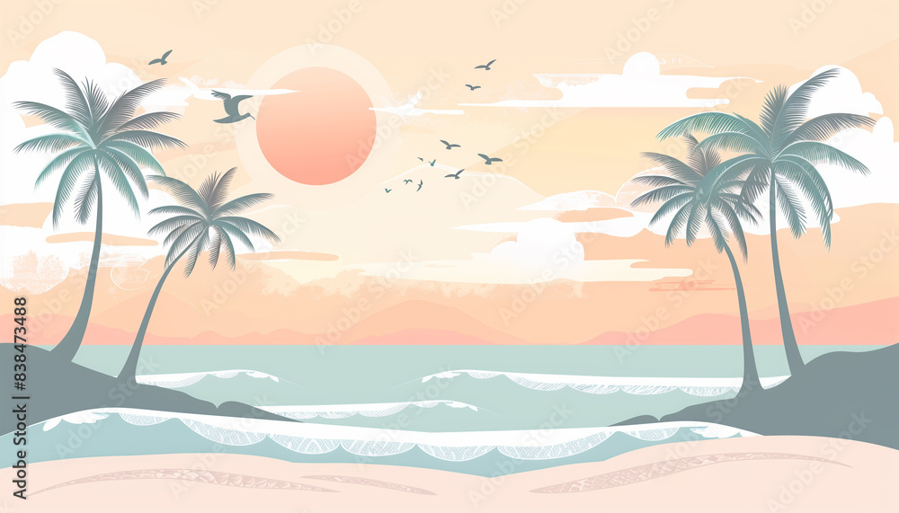 Fototapeta premium Serene Coastal Evening