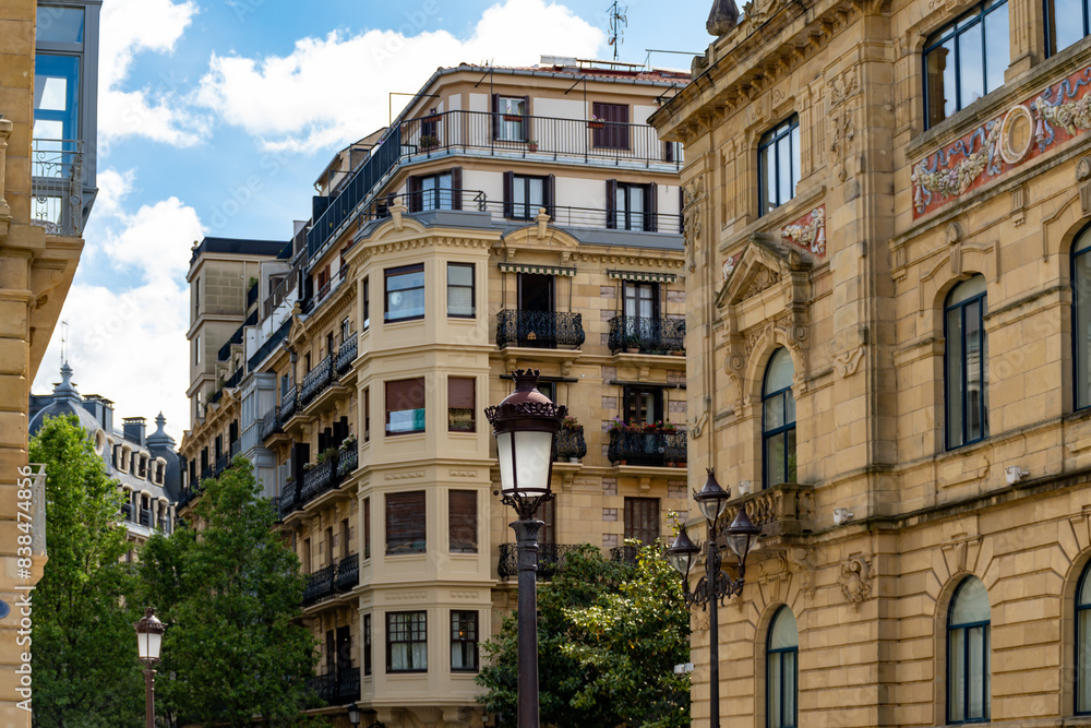 Old downtown of famous San Sebastian or Donostia city, touristic destination in Basque Country, north of Spain Old downtown of famous San Sebastian or Donostia city, touristic destination in Basque Country, north of Spain