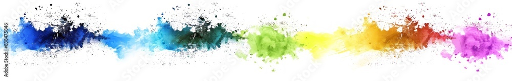 Obraz premium colorful powder explosion set isolated on white background. 