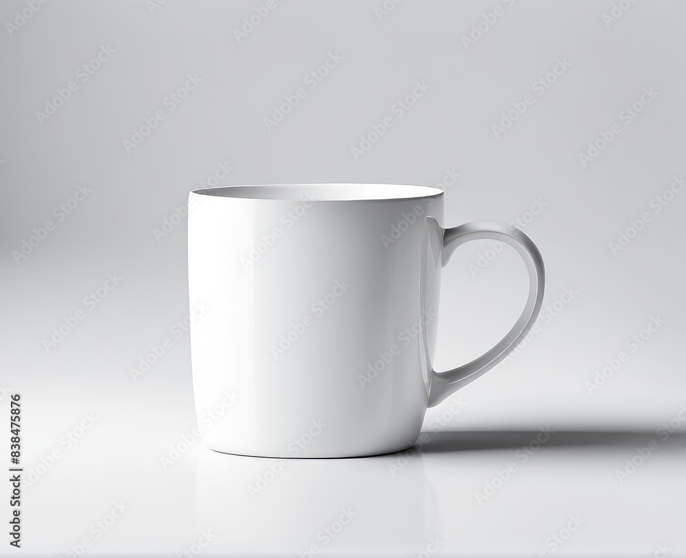 white glass mug mockup on white background white glass mug mockup on white background