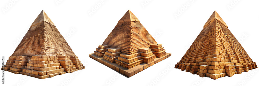 Ancient Egyptian pyramid highly detailed isolated on transparent background PNG file Ancient Egyptian pyramid highly detailed isolated on transparent background PNG file