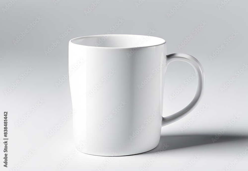 white glass mug mockup on white background white glass mug mockup on white background