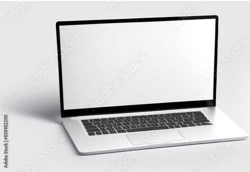 white screen laptop mockup isolated on white background.