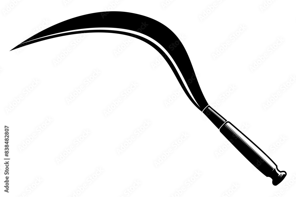Vector illustration of a sickle, including clipart, outline, and silhouette variations, alongside agricultural elements, farming equipment, and tools. Vector illustration of a sickle, including clipart, outline, and silhouette variations, alongside agricultural elements, farming equipment, and tools.