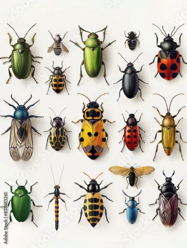 Collection of insects on white background hyper realistic  © Johannes