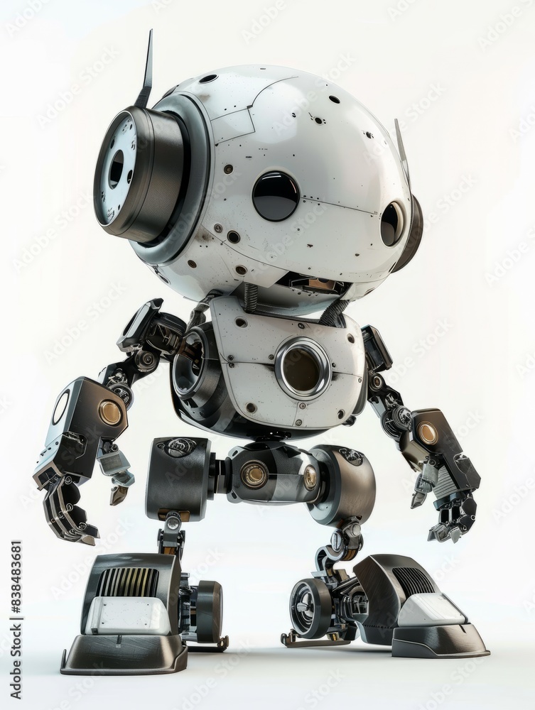 cute robot on white background for decorating the content of the project hyper realistic cute robot on white background for decorating the content of the project hyper realistic