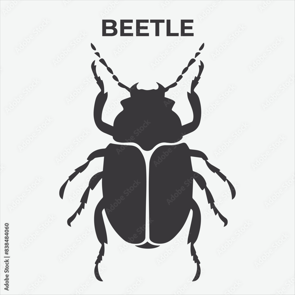 A Distinctive Beetle Silhouette for Multi-Format Design Projects. Vector Illustration