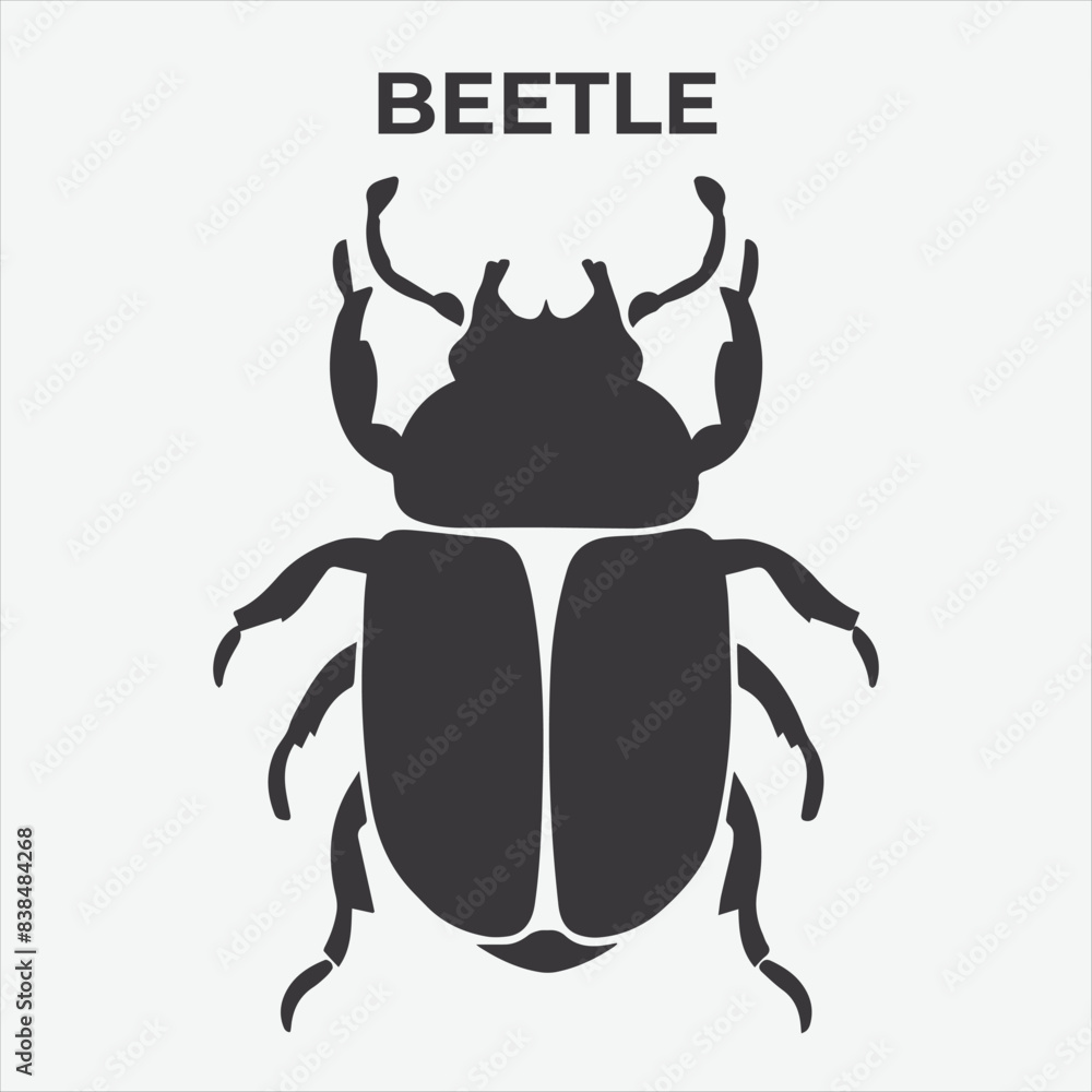 A Clear and Bold Beetle Silhouette for Versatile Applications. Vector Illustration A Clear and Bold Beetle Silhouette for Versatile Applications. Vector Illustration
