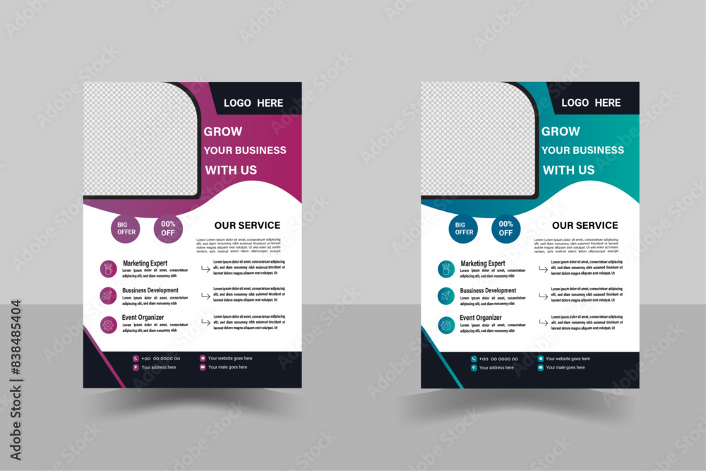 a bundle of 2 templates of different colors, a4 flyer template,Corporate business flyer template design set with red and white, abstract business flyer,creative flyer as well as editable design.
a bundle of 2 templates of different colors, a4 flyer template,Corporate business flyer template design set with red and white, abstract business flyer,creative flyer as well as editable design.