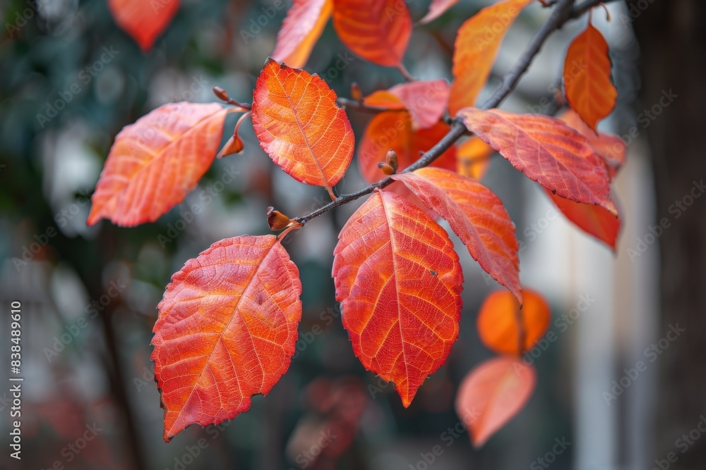 Close-up of tree red leaves Close-up of tree red leaves