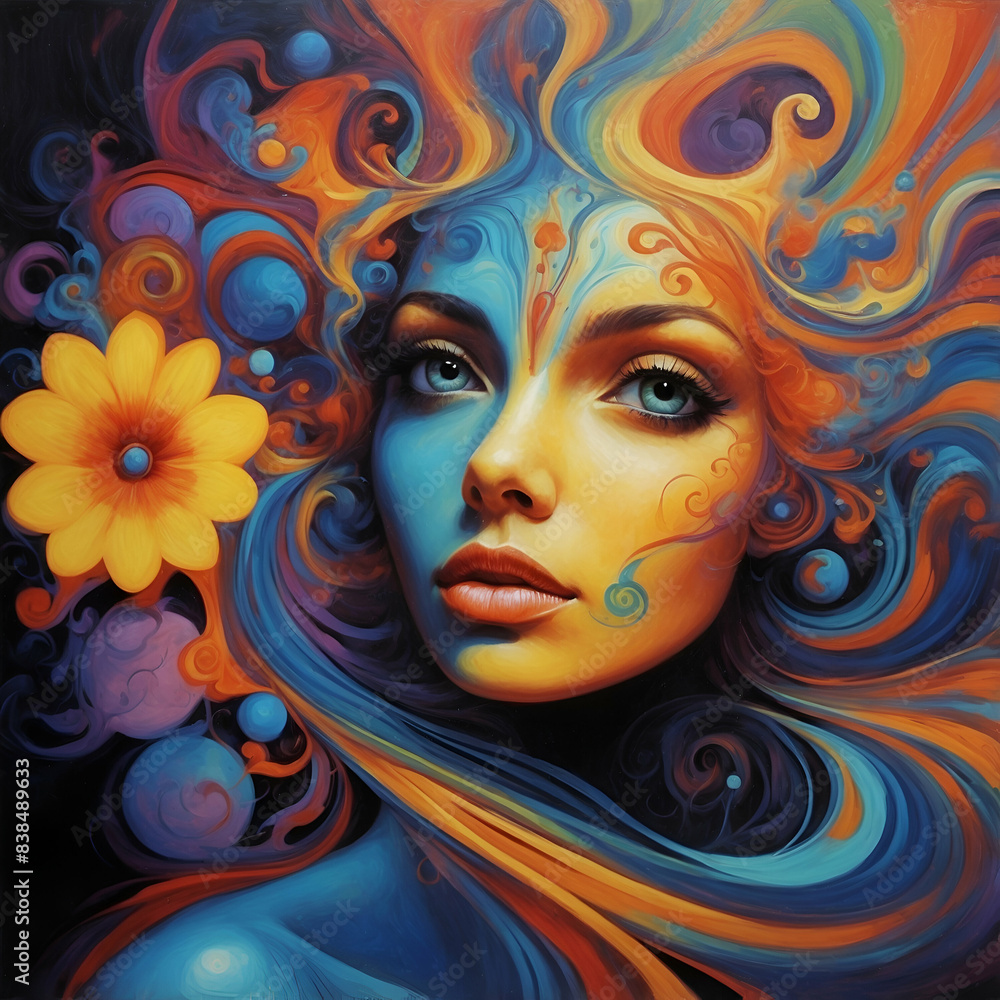 Fototapeta premium psychodelic paint for a trance song cover called 