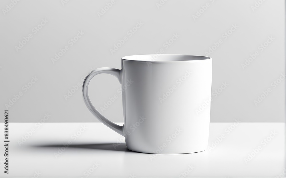 Obraz premium white glass mug mockup on white background
