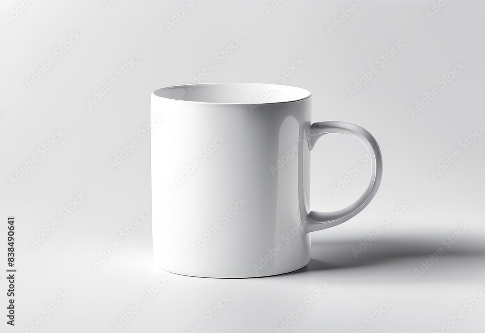 Fototapeta premium white glass mug mockup on white background