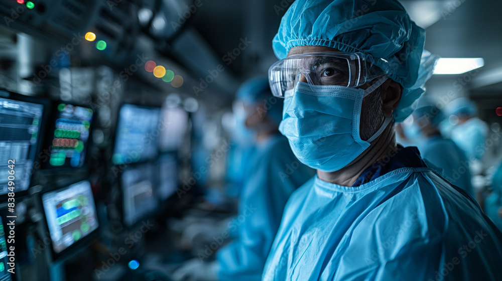 In the operating room, a surgeon successfully completes a life-saving procedure, relief washing over the tense atmosphere as monitors beep steadily In the operating room, a surgeon successfully completes a life-saving procedure, relief washing over the tense atmosphere as monitors beep steadily