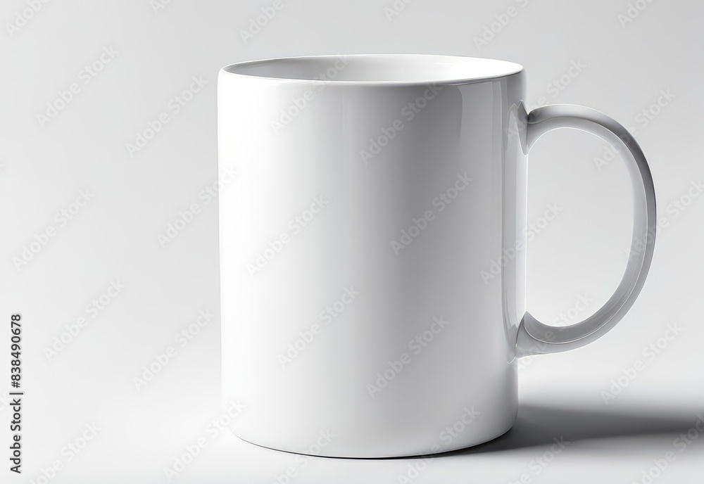 Fototapeta premium white glass mug mockup on white background