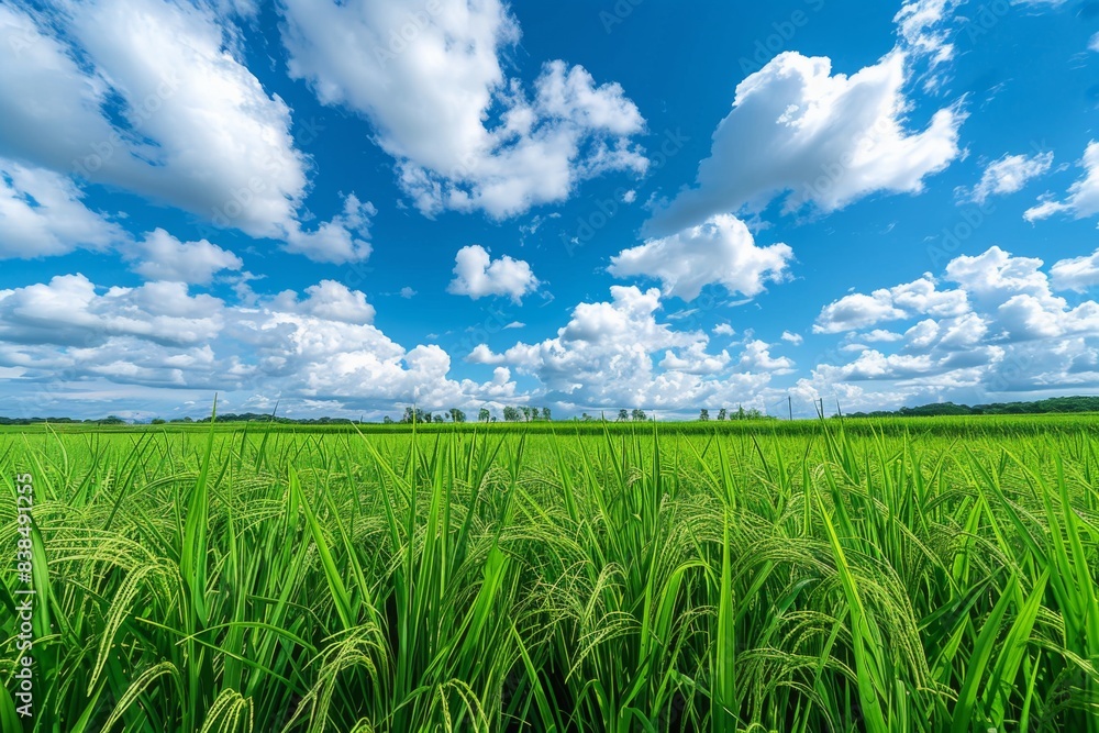 Grassy plain under clear sky Grassy plain under clear sky