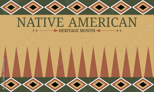 Native American Heritage Month. Native American Day Background Design. Suitable to use on Native American day event on United States of America.