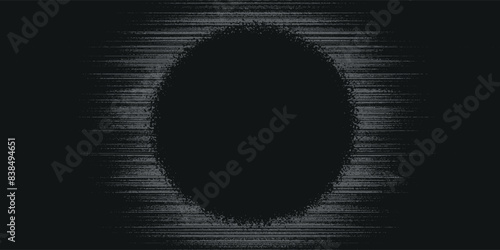 Black abstract vector circle frame halftone dots logo emblem design element for medical