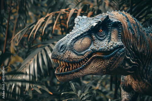 "Primeval Dominance: Huge Tyrannosaurus Rex Roaming the Primeval Jungle, the Terrible Predator and Prehistoric Owner of the Planet" © Evan