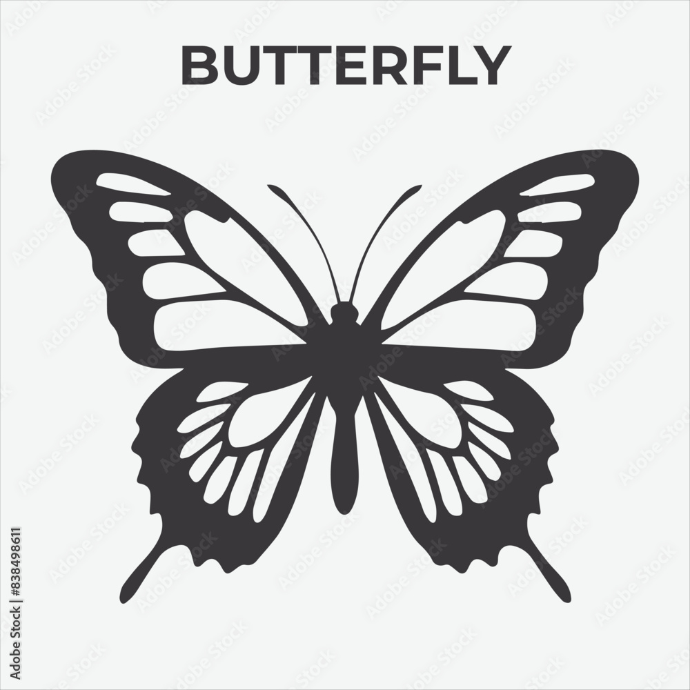 A Distinctive Butterfly Silhouette for Multi-Format Design Projects. Vector Illustration A Distinctive Butterfly Silhouette for Multi-Format Design Projects. Vector Illustration